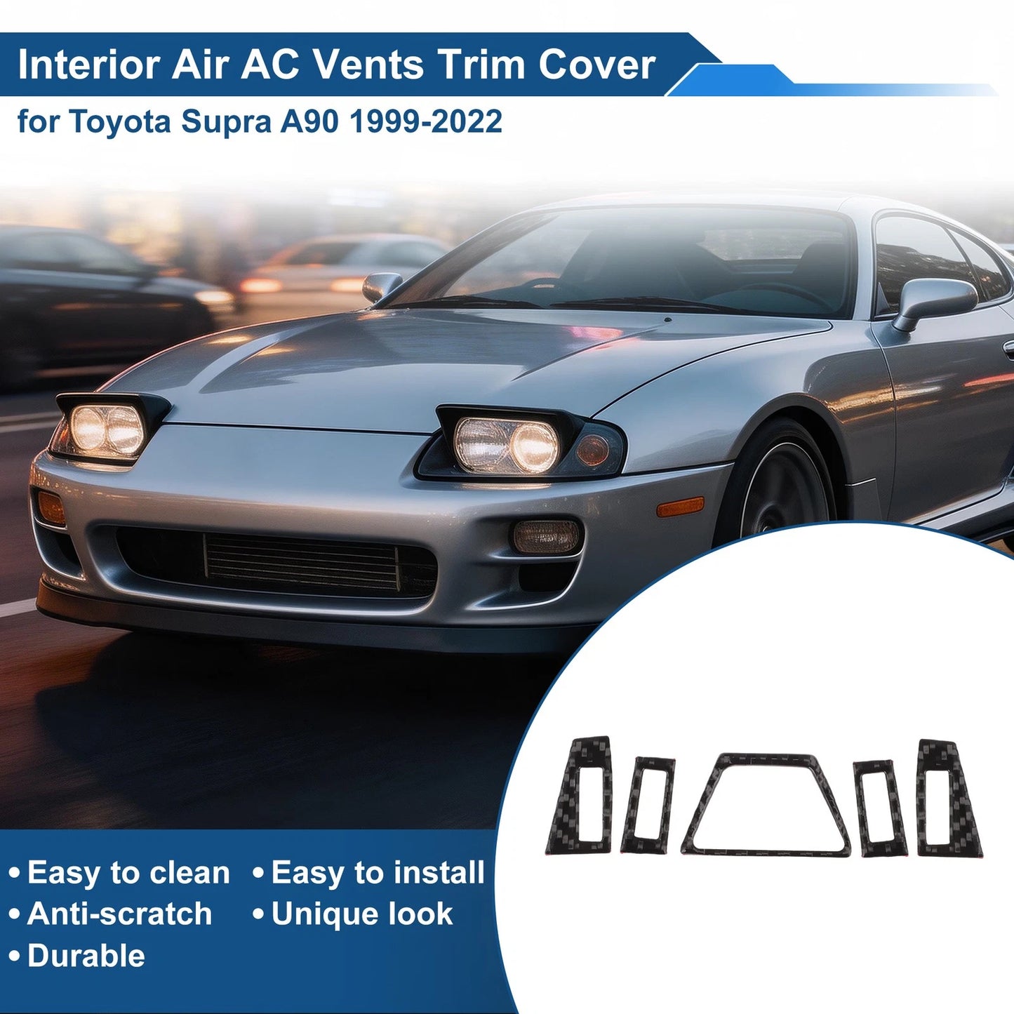 Air Condition Outlet Vent Trim Cover Frame for Toyota Supra A90 (2020–2023)