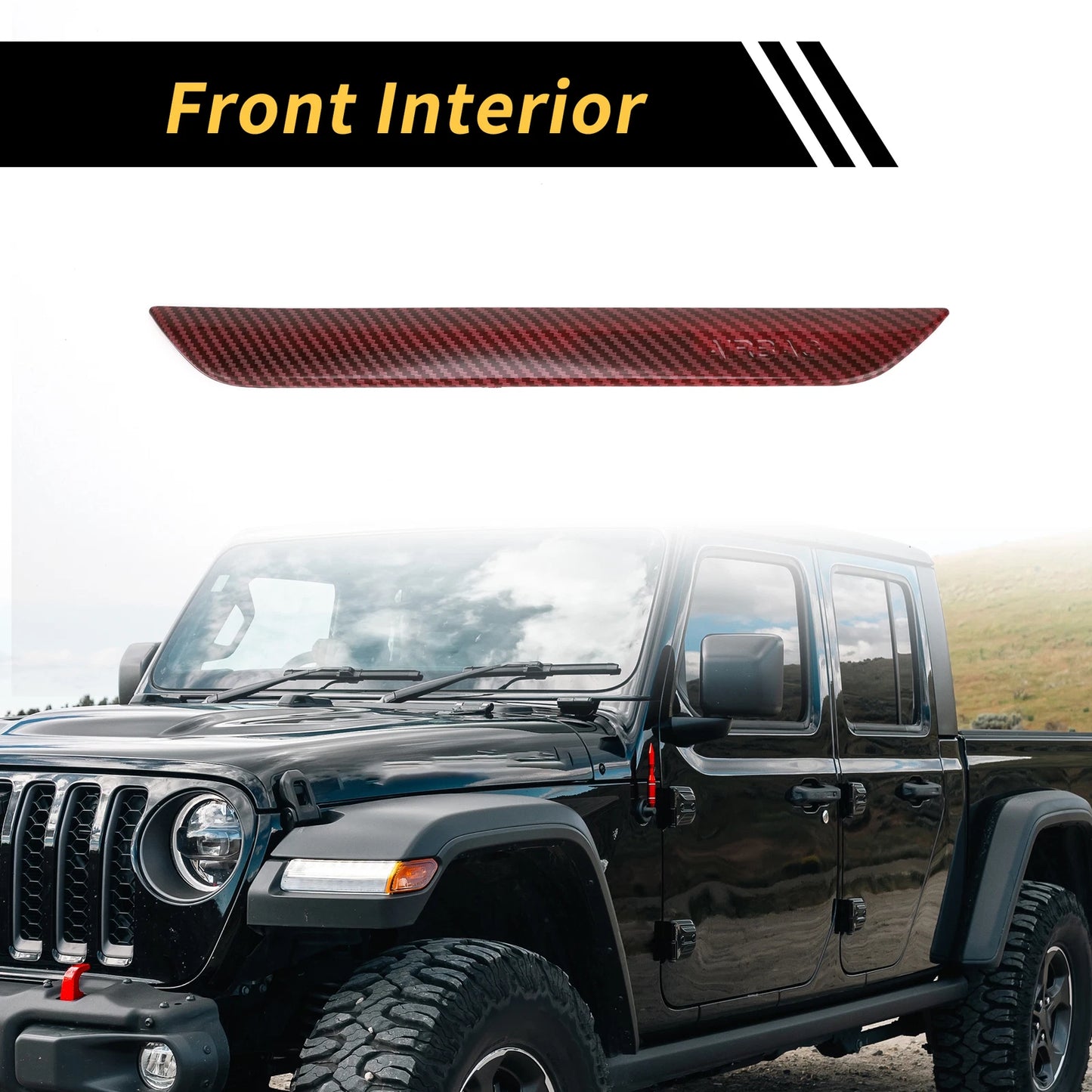 Passenger Side Interior Seat Handle for Jeep Wrangler JL JLU (2018–2023) Carbon Fiber Red