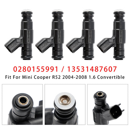 Set of 4 Fuel Injectors for Mini Cooper One R50 R53 (2001–2006) 0280155991