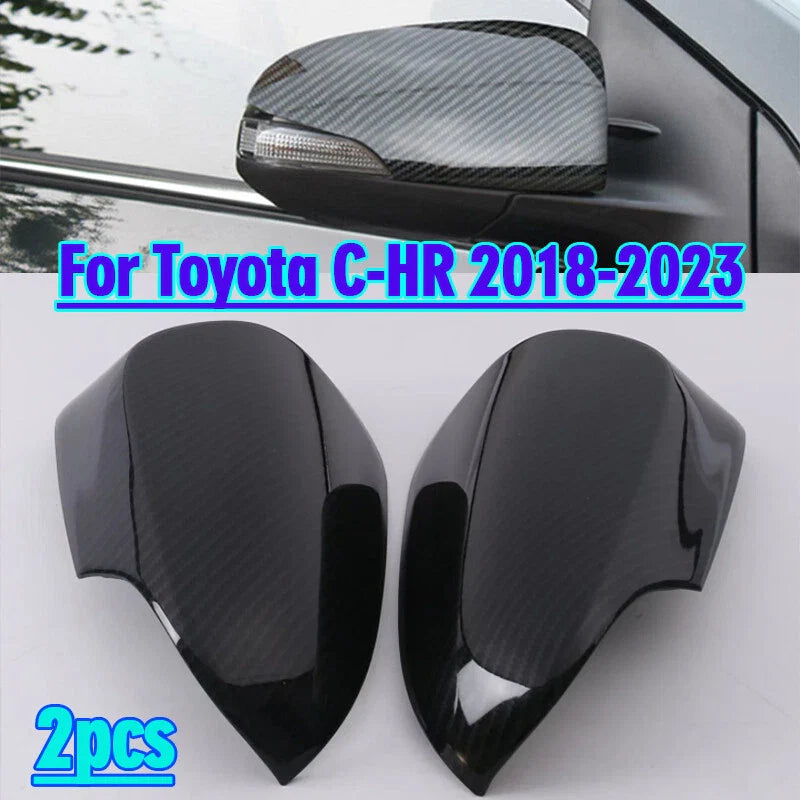 2 x Side Mirror Covers & Trim for Toyota C-HR Carbon Fiber (2018–2023)