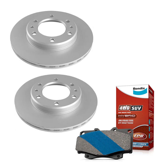 Set of 4 Brake Pads and Rotors for Toyota Landcruiser (HZJ75 FZJ75 PZJ73)