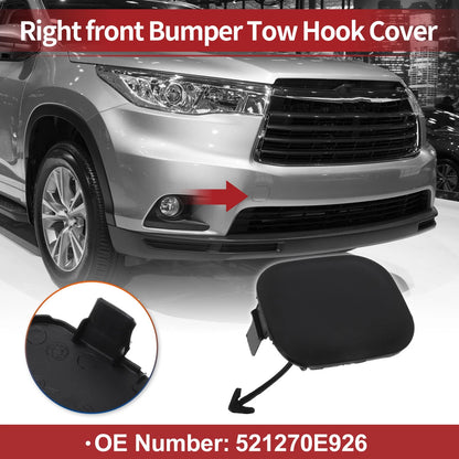 Tow Hook Cover Cap for Toyota Highlander (No. 521270E926) (2014–2019) Black