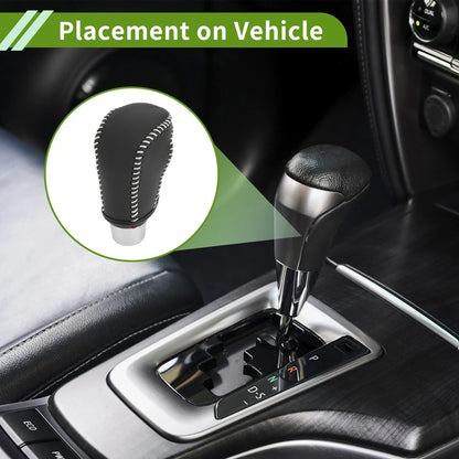 Gear Shift Knob Cover for Honda Civic 2016-2021 Black Beige Faux Leather