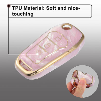 Key Fob Remote Control Cover 3 Button TPU Shell Pink for Ford F150 (2015–2018)