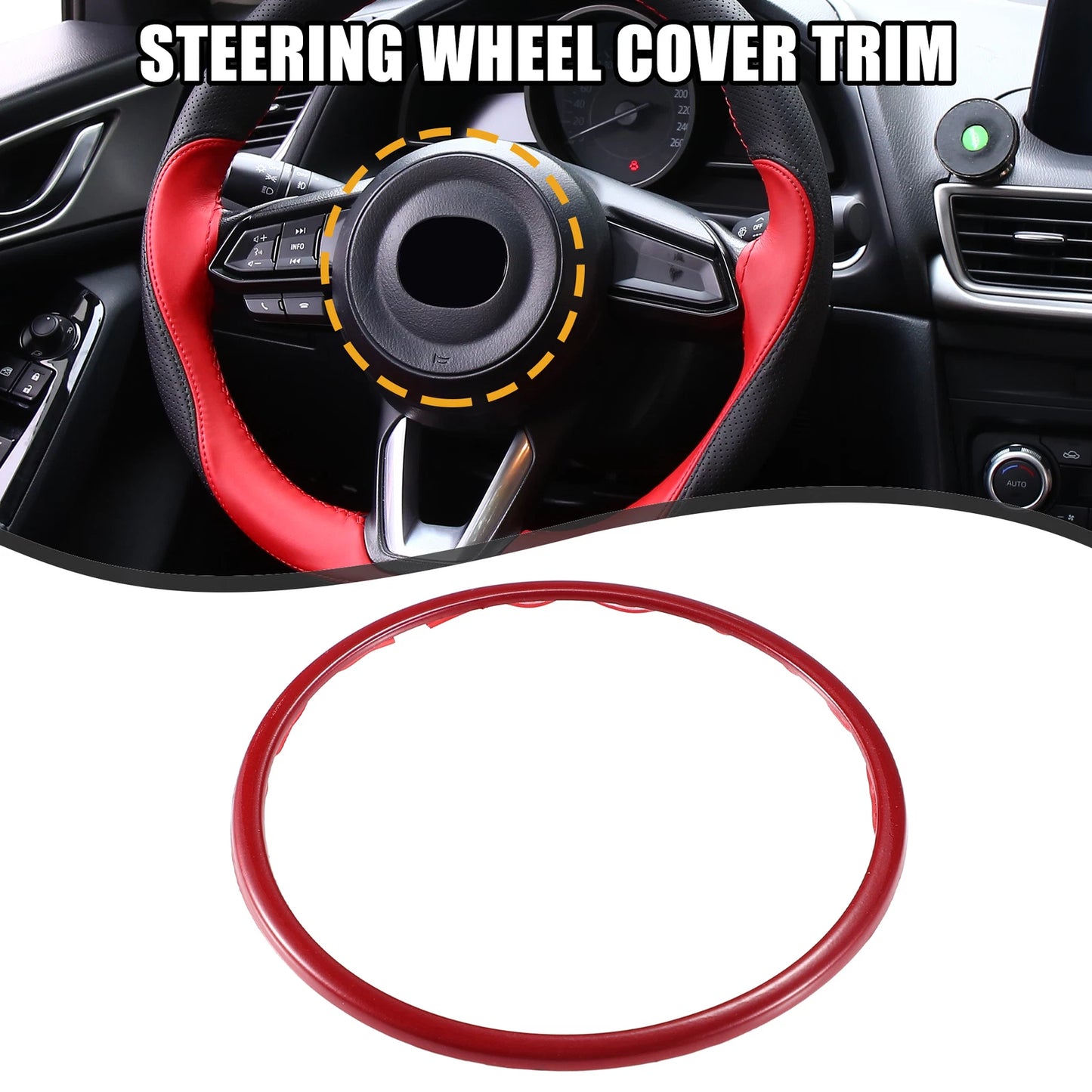 Steering Wheel Cover Trim for Mazda 3 (2014–2023) Red