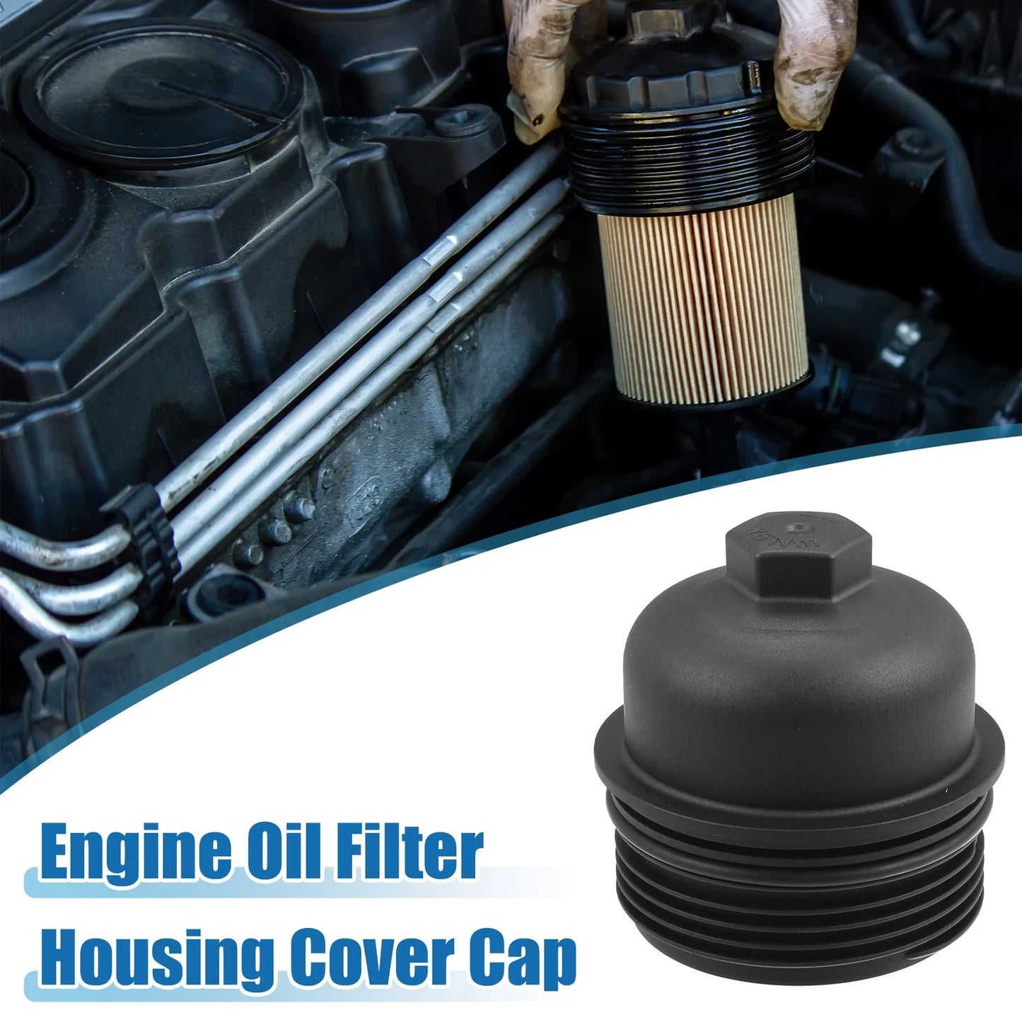 Engine Oil Filter Housing Cover Cap 26350-3CAB1 for Kia Sedona Sorento (2016–2018)