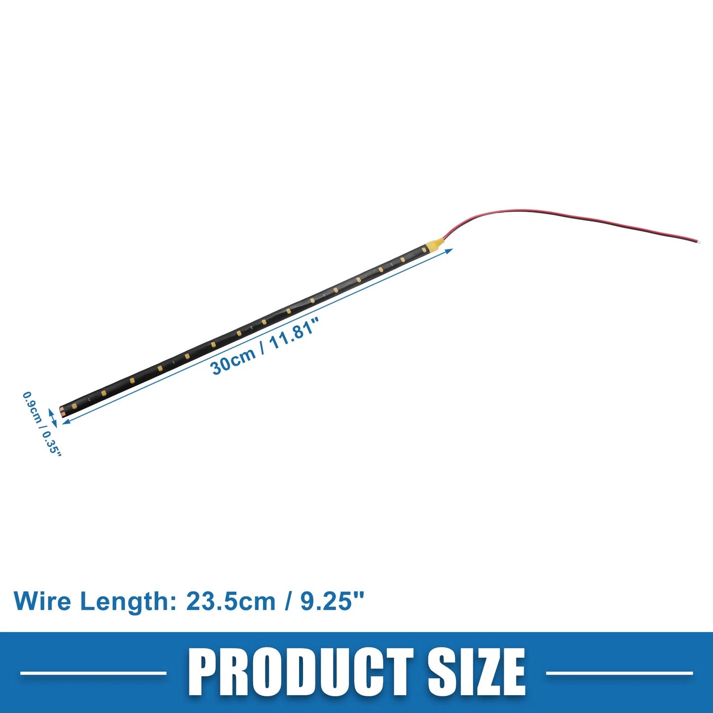 Set of 8 15 LED Strip Lights for Car Interior (12V, Yellow, 30cm)