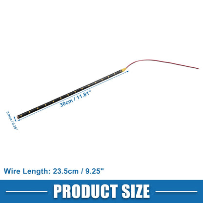 Set of 8 15 LED Strip Lights for Car Interior (12V, Yellow, 30cm)
