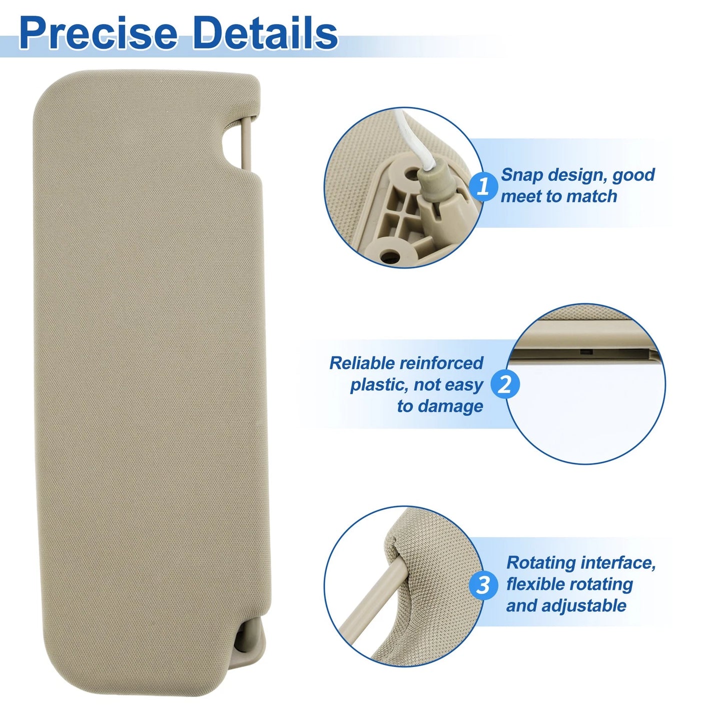Left Side Sun Visor for BMW 5 Series F10 (2011–2017) No. 51167248857 Beige