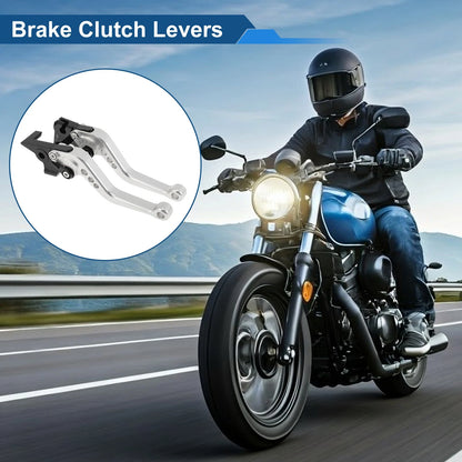 Short Brake Clutch Levers for Yamaha FZ6R (2009–2017) - Silver Tone, 1 Pair