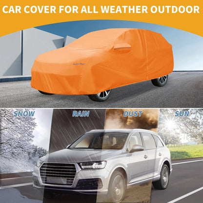 Waterproof All Weather Car Cover for Hyundai Kona (2018-2023) - Orange 210D-PU