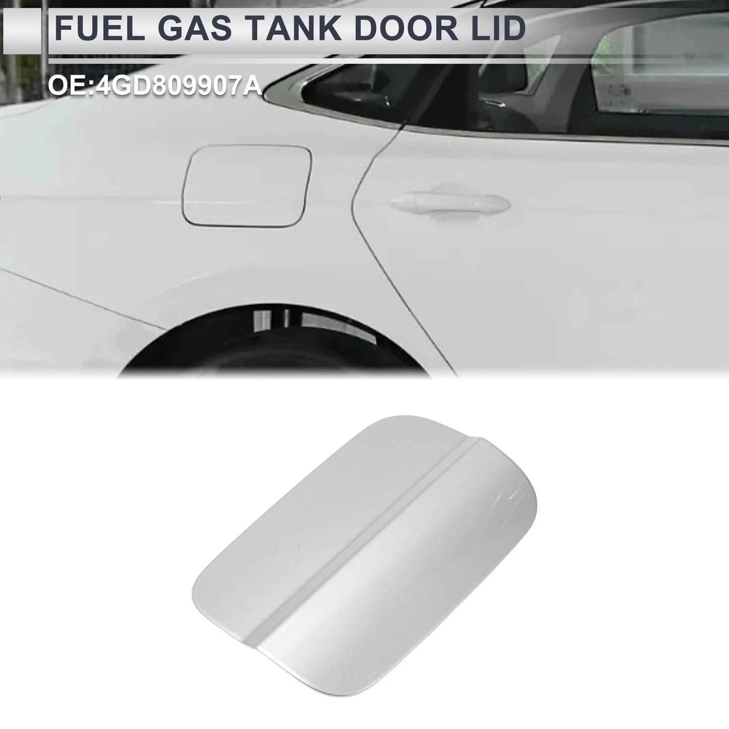 Fuel Tank Door Cap for Audi A6 (2012–2018) Fuel Filler Flap Cover Silver