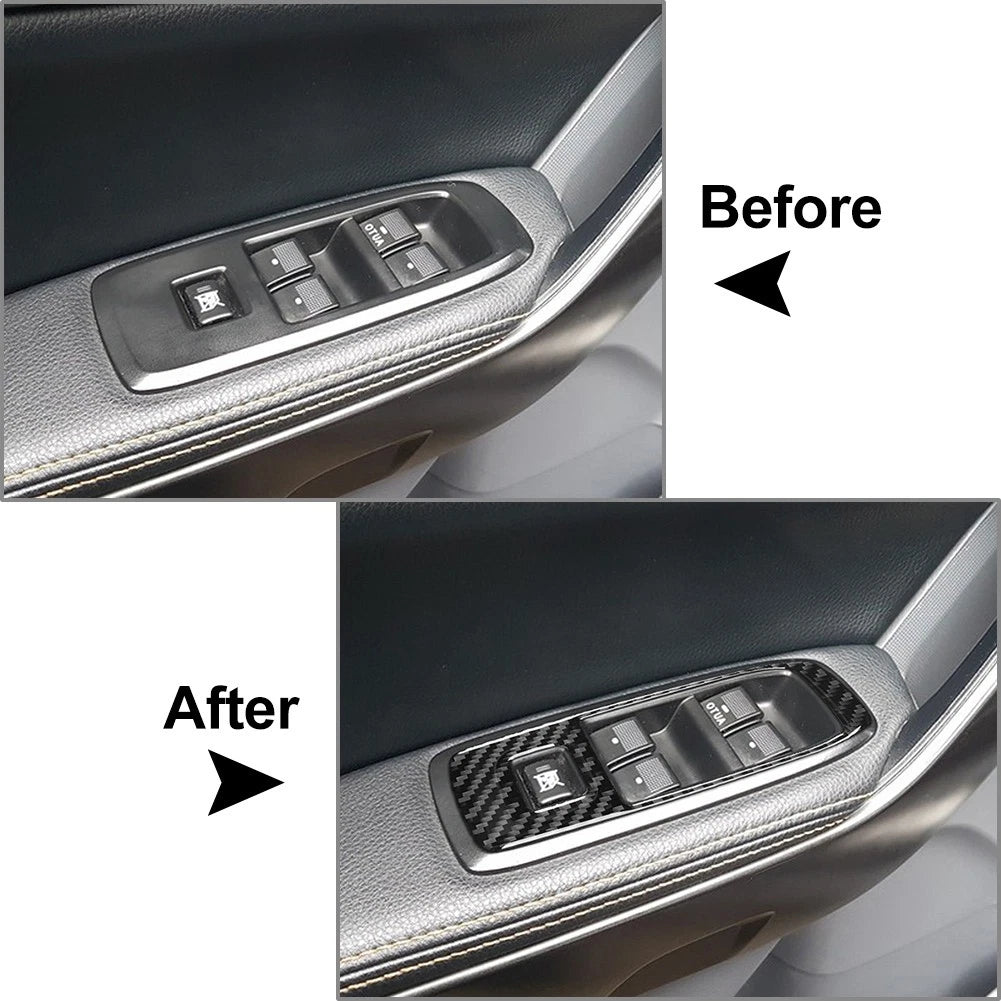 Carbon Fiber Window Lift Switch Panel Cover for Ford Ranger Sport (2015–2022)