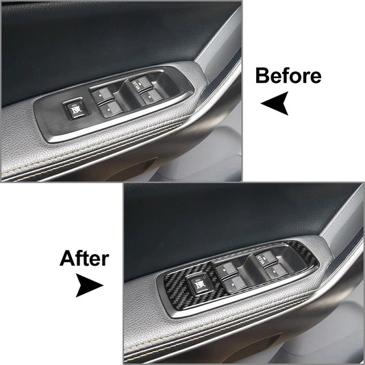 Carbon Fiber Window Lift Switch Panel Cover for Ford Ranger Sport (2015–2022)