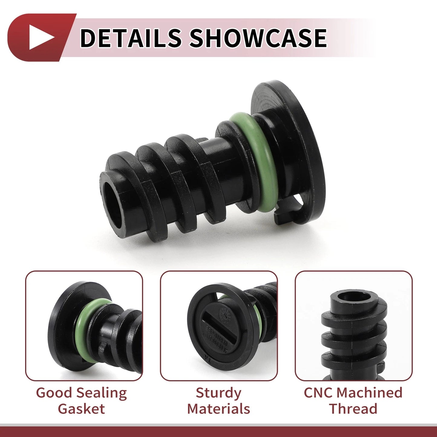 Set of 1 Rubber Oil Drain Plug for Mercedes C63 AMG (2016–2018) No.A0029902017