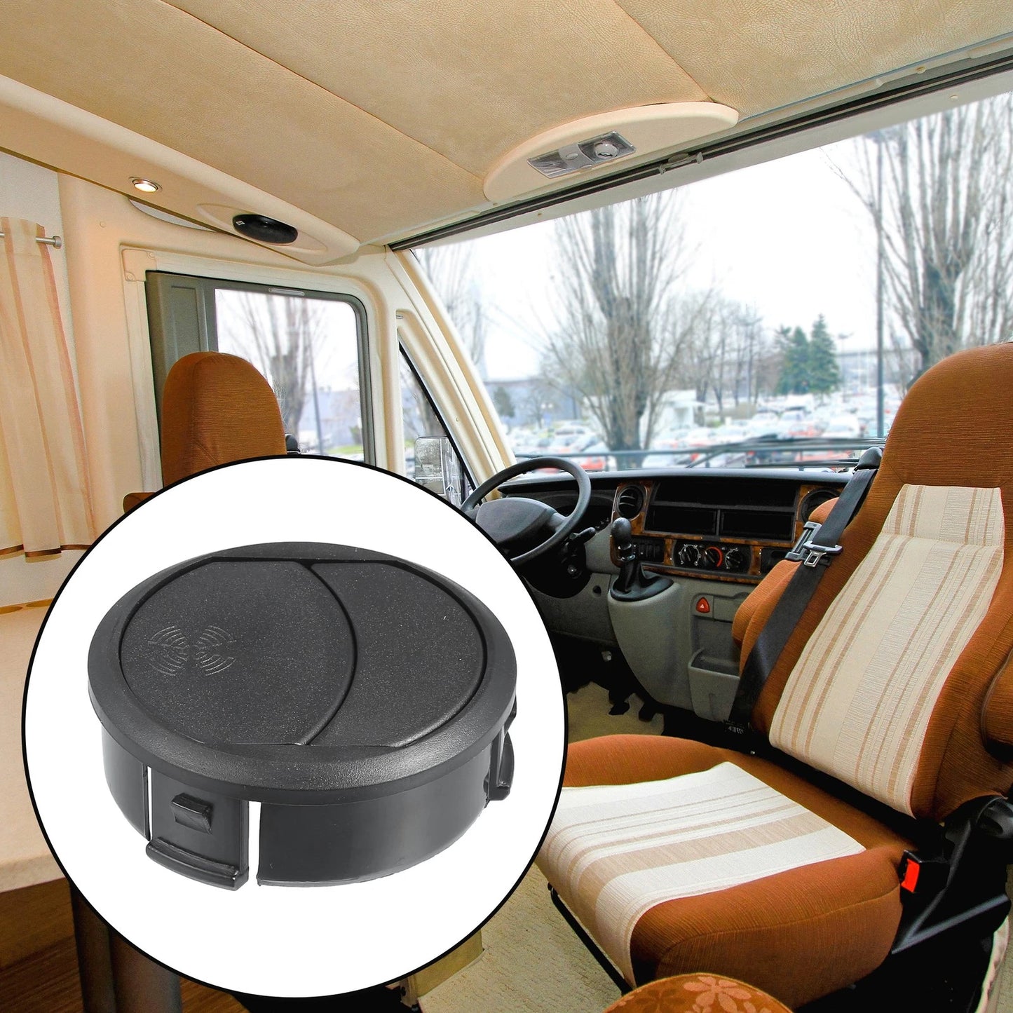 71mm Round Black AC Air Condition Vent Outlet for RV Bus Boat Yacht (N/A)