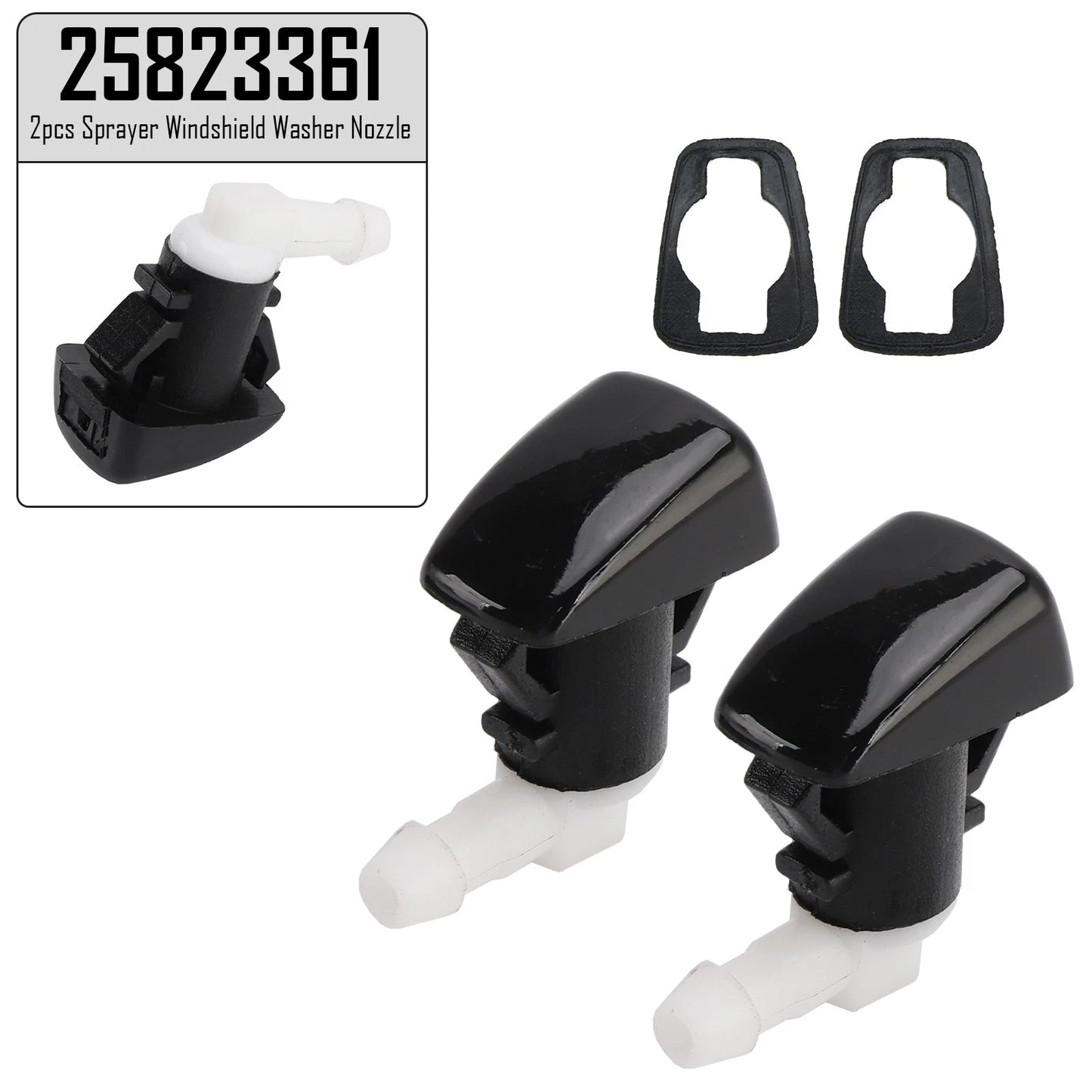 2pcs Windshield Washer Nozzle Spray for Cadillac SRX (2004–2016) 25823361 E