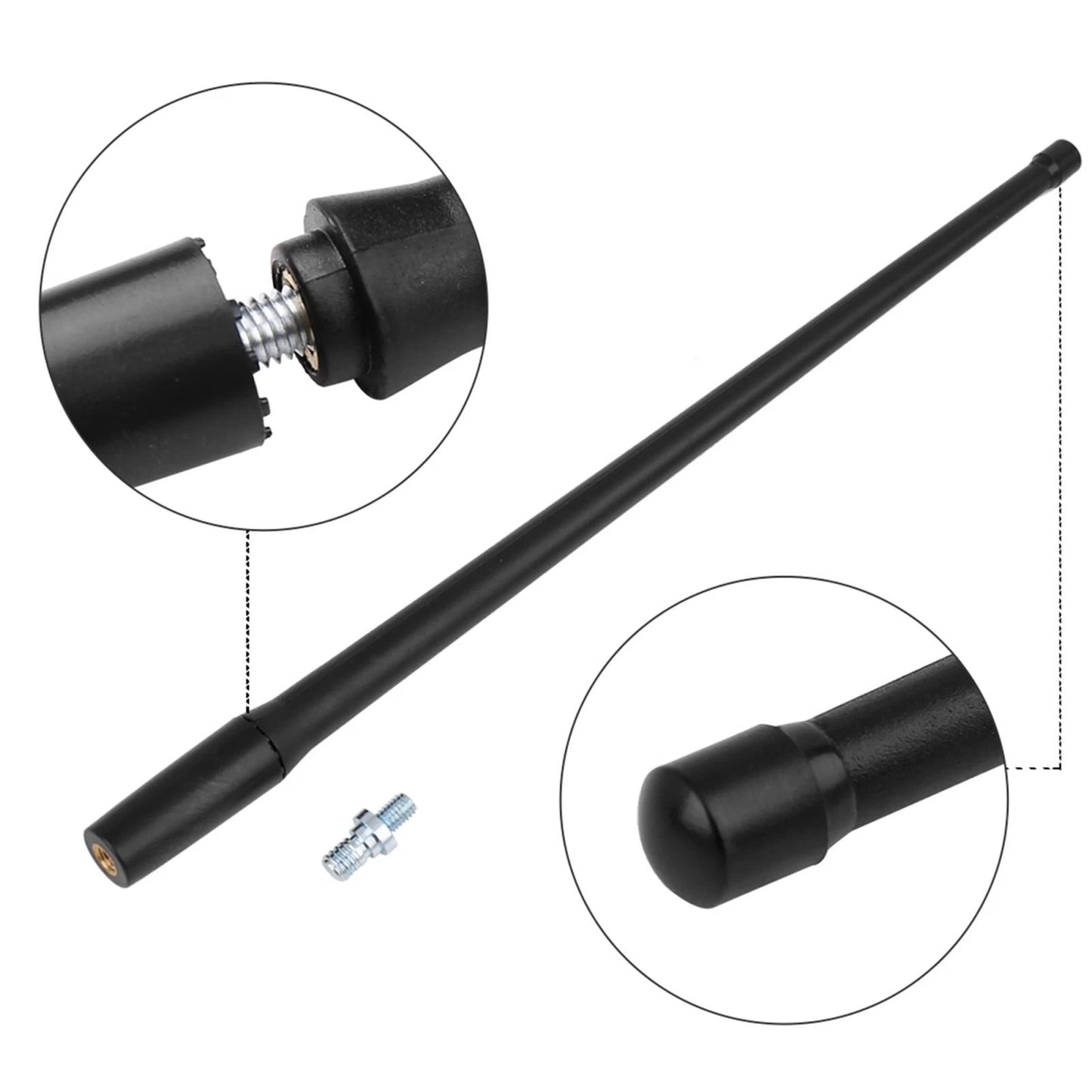 Car Radio Antenna Aerial for Jeep Wrangler JK JL (2007–2018) Black