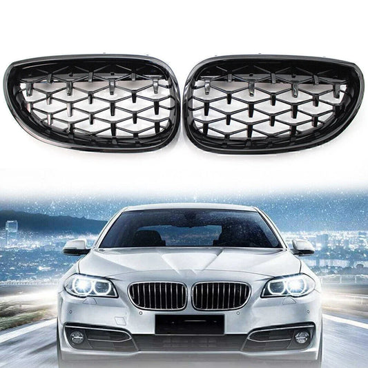 Gloss Black Diamond Meteor Front Kidney Grill for BMW E60 5 Series (2003-2009)
