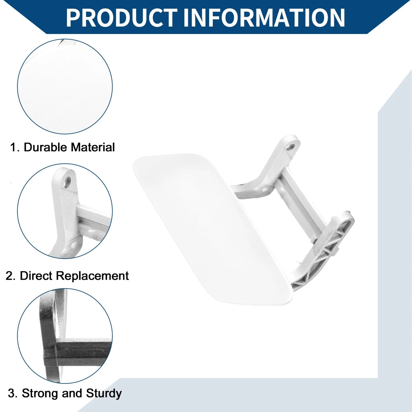 Front Left Washer Nozzle Cover Cap for Audi A3 (2008–2014) 1Pcs White