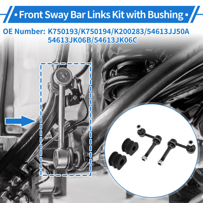Front Stabilizer Bar Links Set of 2 with Bushings for Nissan 370Z (2009–2020) No.K750193