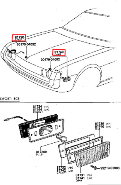 Amber Side Marker Lightset for Toyota Hilux RN20 RN30 SR5 1972-1978