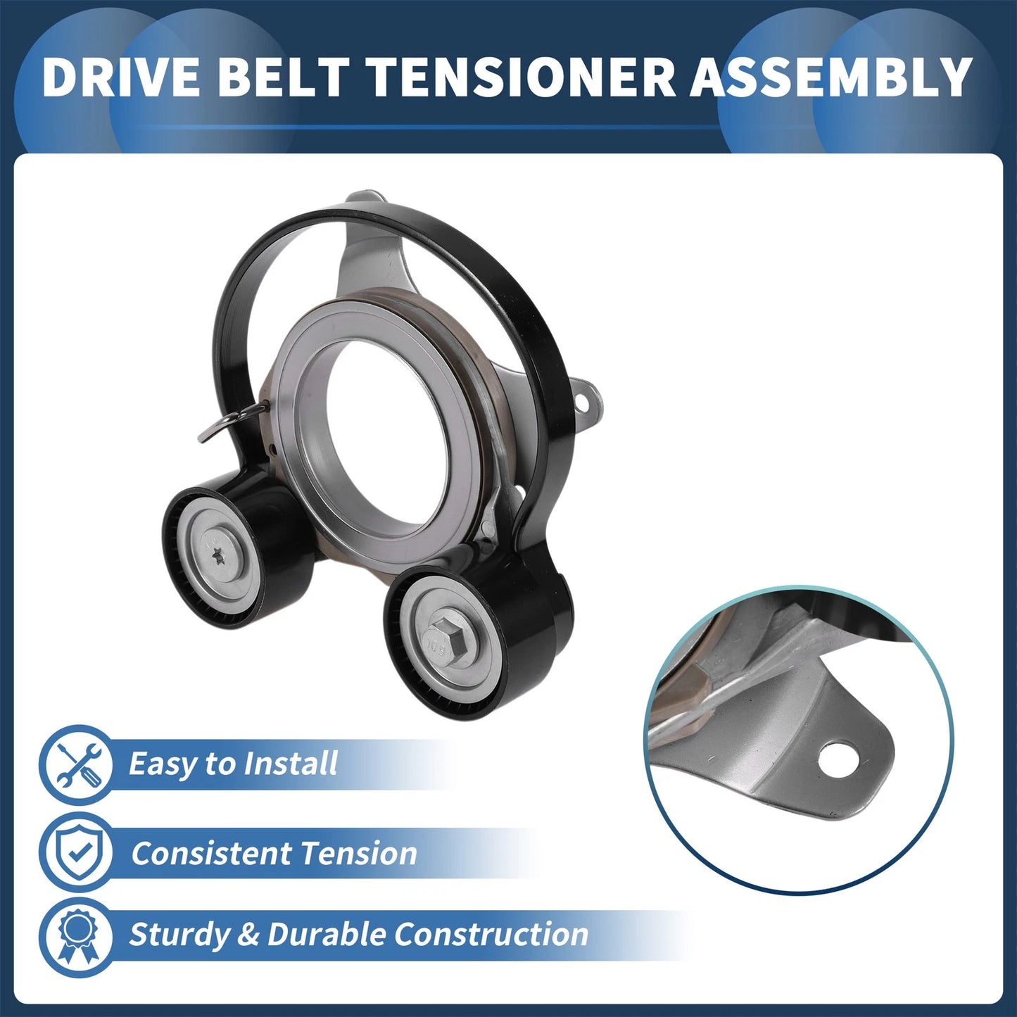 Belt Tensioner for Audi Q7 (2015–2019) No. 059903133AK/06L903133Q Metal