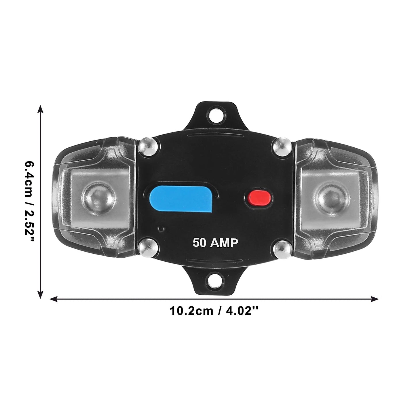 Set of 2 50A Circuit Breaker 12V-48V DC with Battery Terminal for Boat