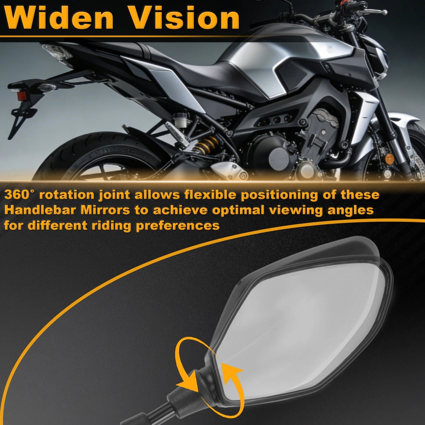 Diamond Side Mirrors for Yamaha MT-01 (2005–2013)