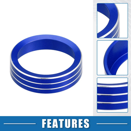 2X AC Knob Ring Covers for Nissan Rogue (2014–2020) Blue