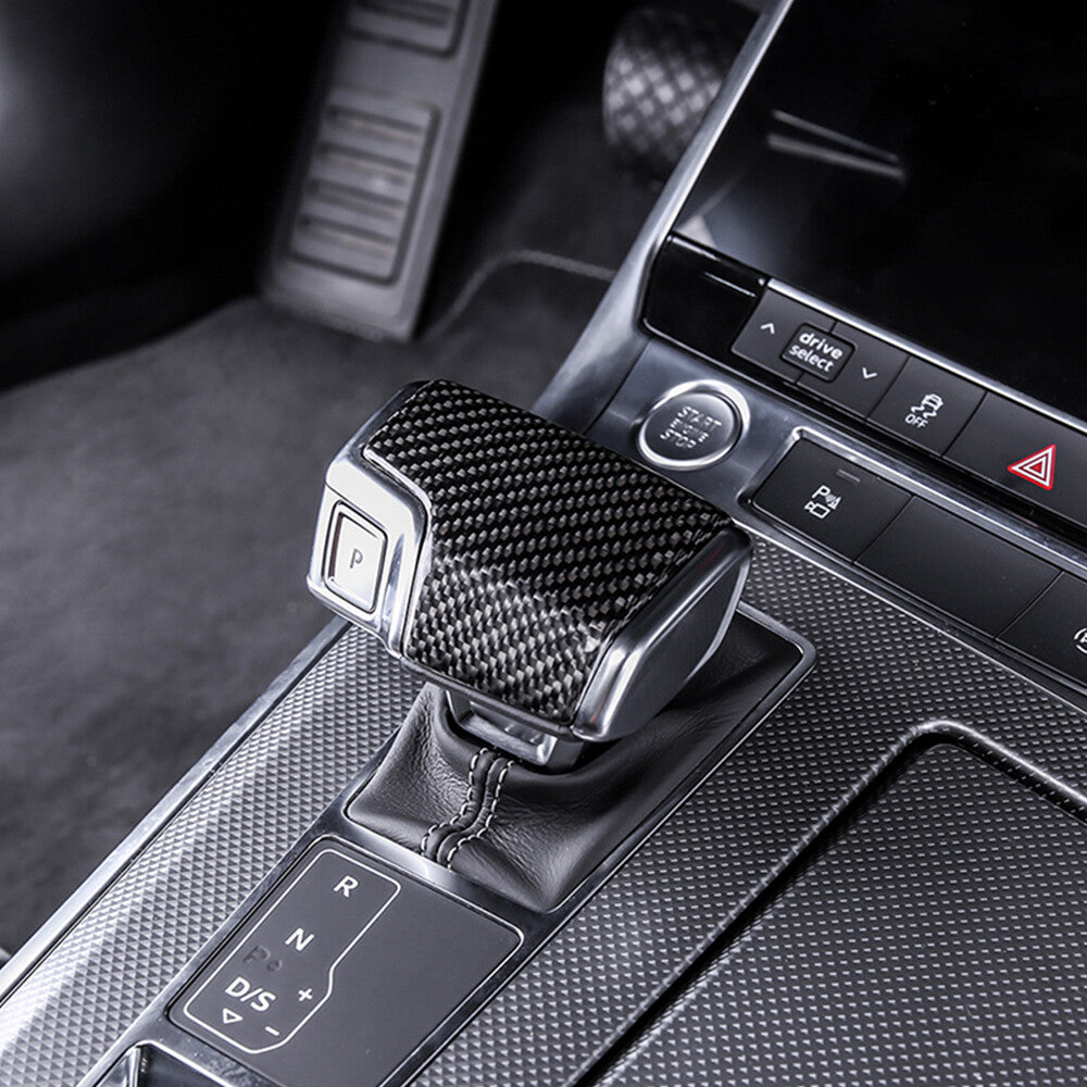 Carbon Fiber Gear Shift Knob Cover for Audi Q8 (2021), A6 (2019–2021), A7