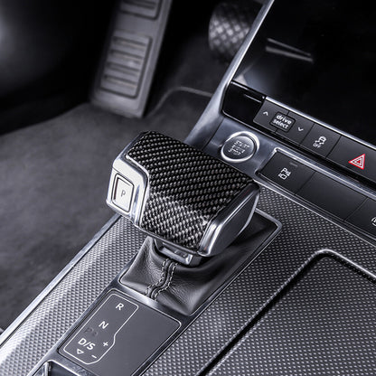 Carbon Fiber Gear Shift Knob Cover for Audi Q8 (2021), A6 (2019–2021), A7