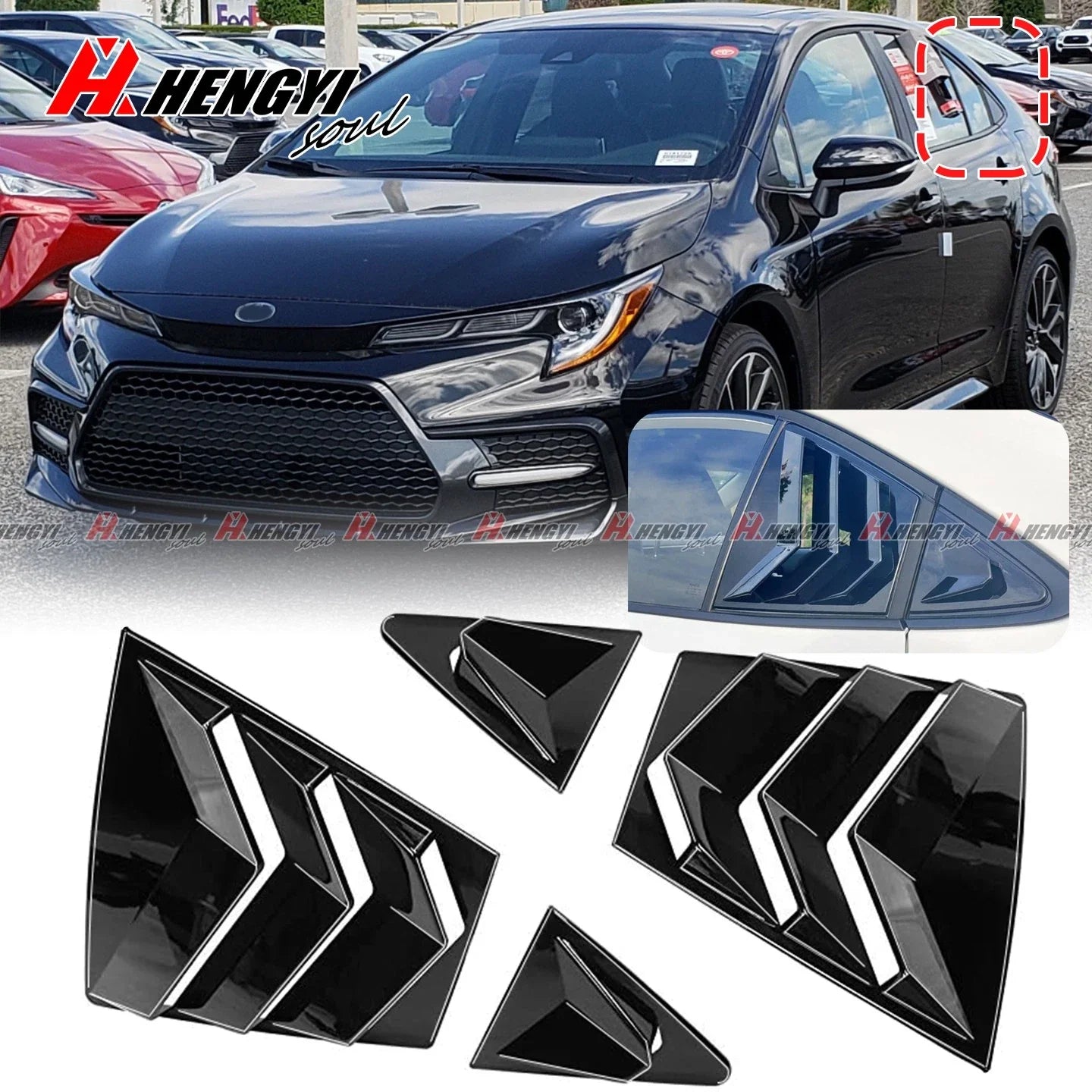 Side Window Louver Shutter Cover Trim for Toyota Corolla (2020–2023)