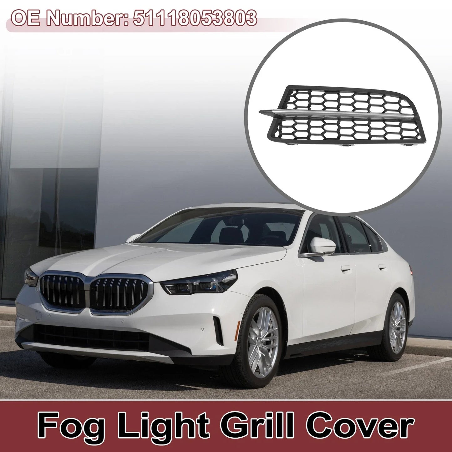 1 Pc Front Left Fog Light Grill for BMW 1 Series (2011-2015)