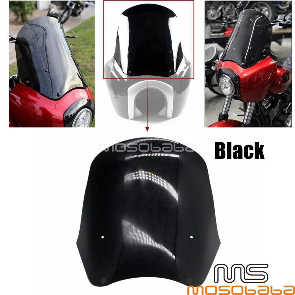 15" Black Windshield for Harley Dyna Low Rider FXDLS, Wide Glide FXDWG (2016-2023)