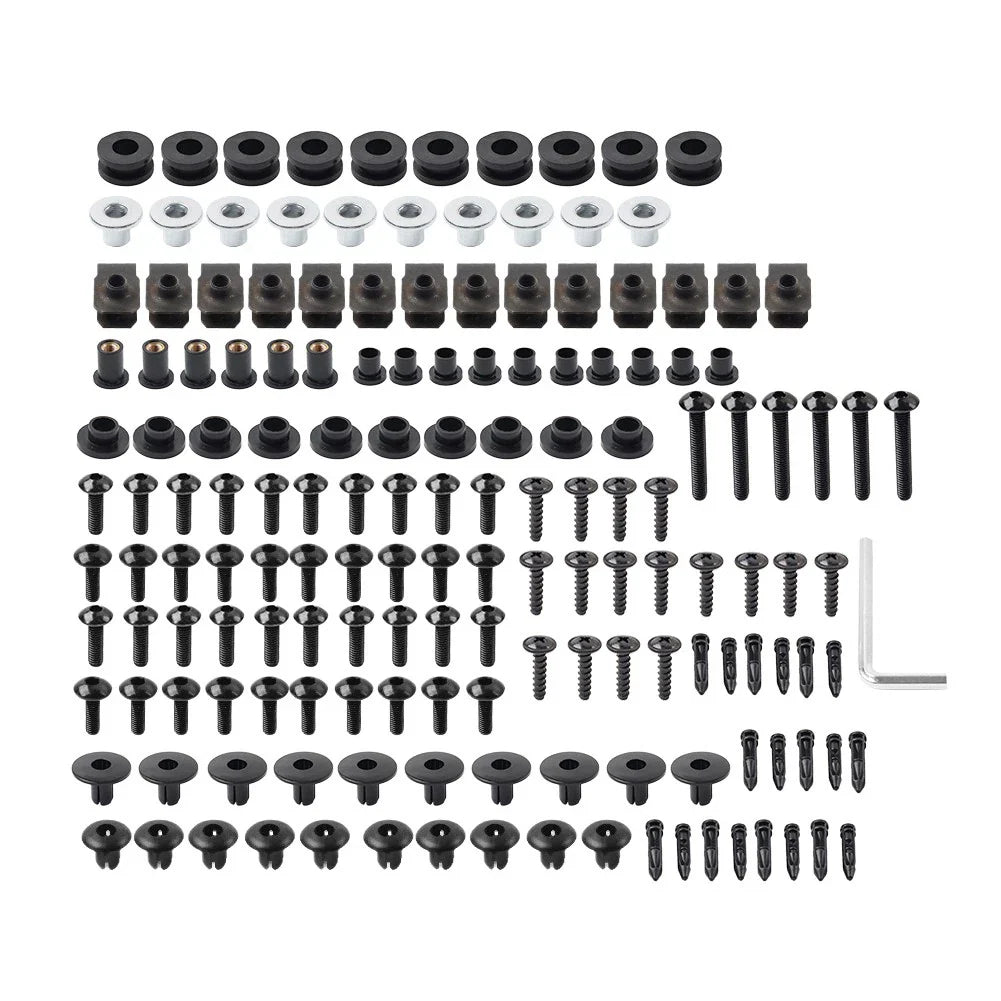 Screws Fairing Bolts for Yamaha YZF R6 (2008-2016) - Metal & Plastic Black