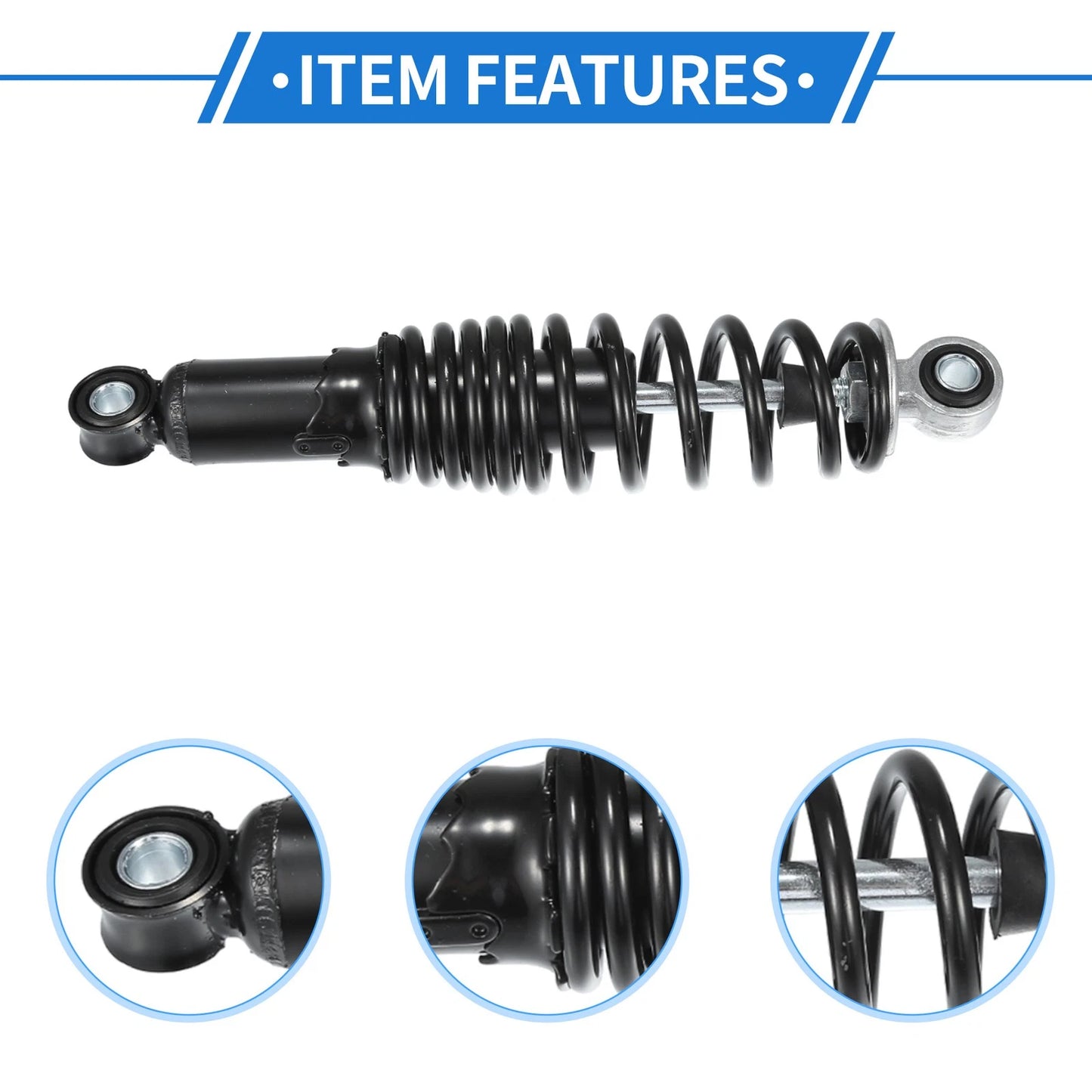 1 Pair Rear Suspension Shock 290mm for Universal Motorcycle Black