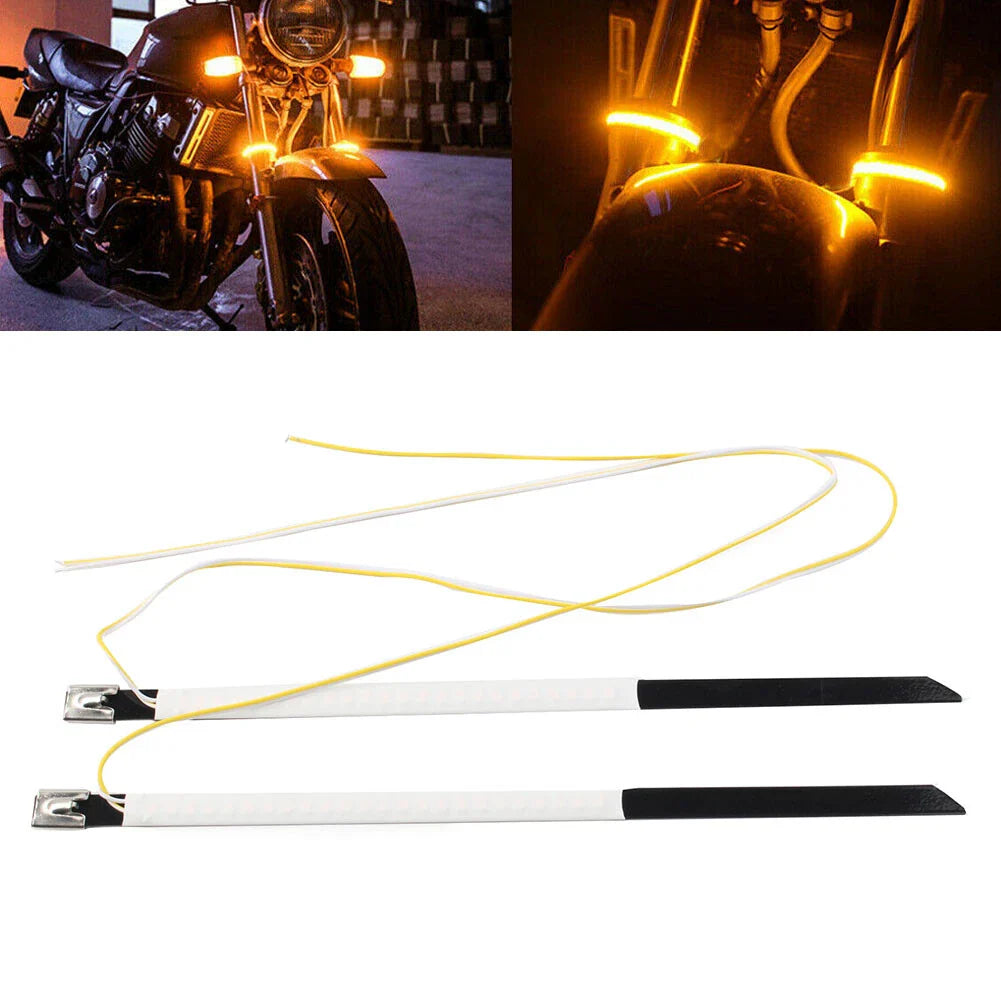 LED Turn Signal Indicators for Motorcycle Bike - Amber