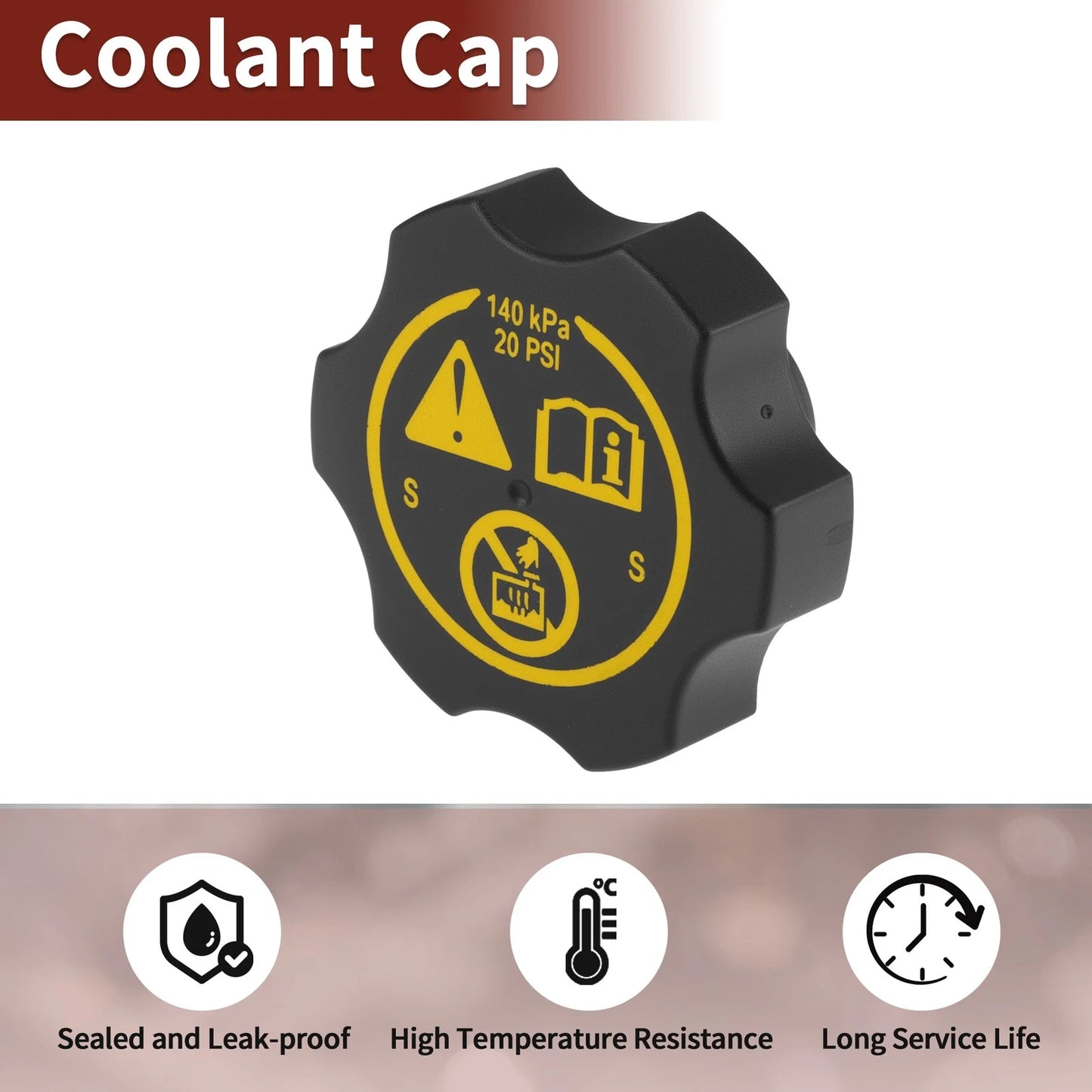 Coolant Cap for Chevrolet Silverado 2500 HD V8 6.6L (2017–2019) No. 84148294 Black