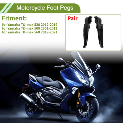 Set of 2 Motorcycle Foot Pegs for Yamaha T-Max 530 (2012–2019) Aluminum Black