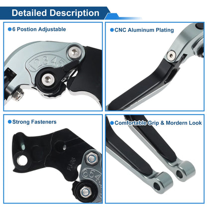 Brake Clutch Levers for KTM 390 Duke (2019–2023) 1 Pair Titanium Head Black