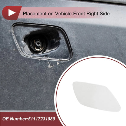 Bumper Headlight Washer Nozzle Cover Cap for BMW Z4 White (2009 - 2016)