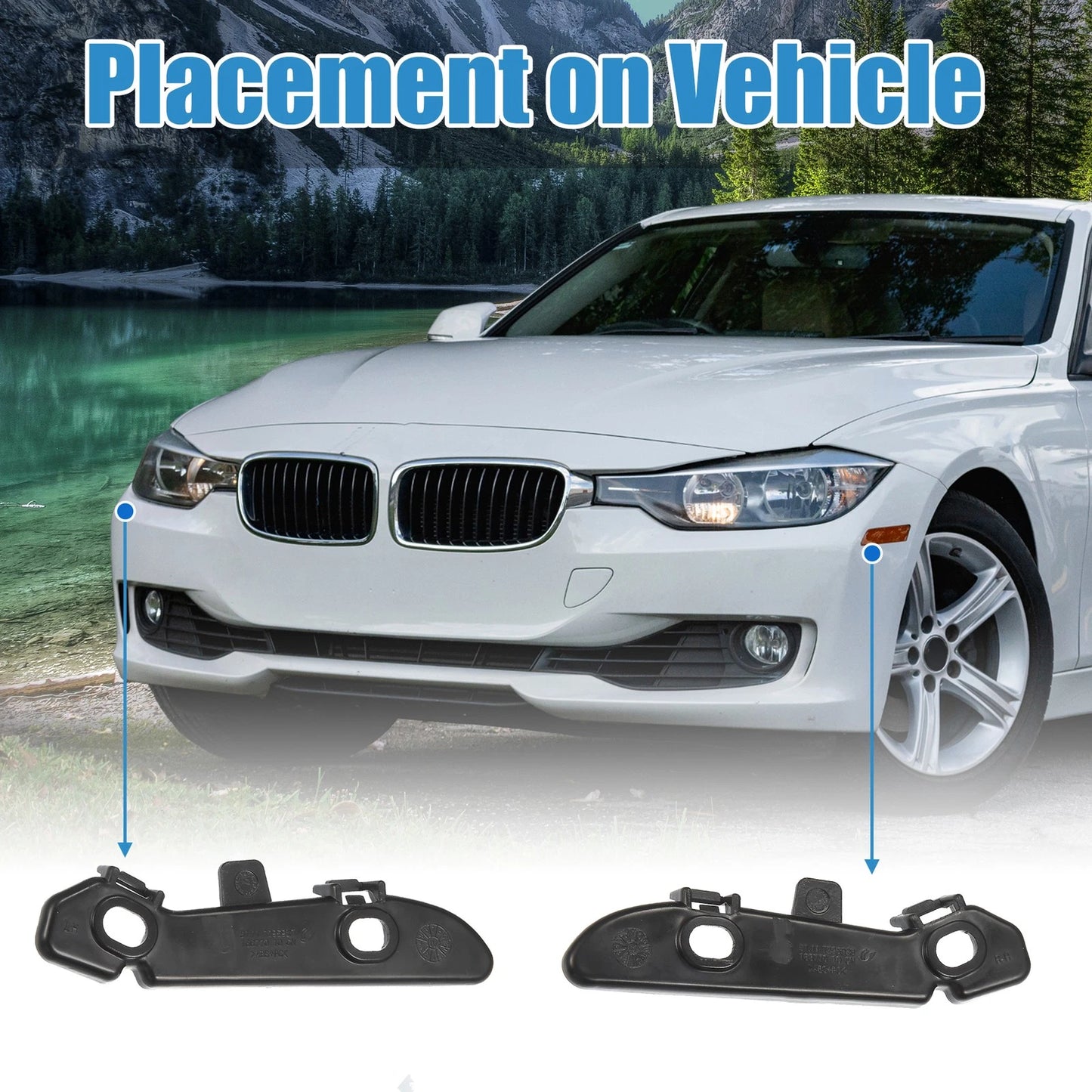 1 Pair Front Bumper Mounting Support Bracket 51117279712 for BMW 328i (2012–2016)