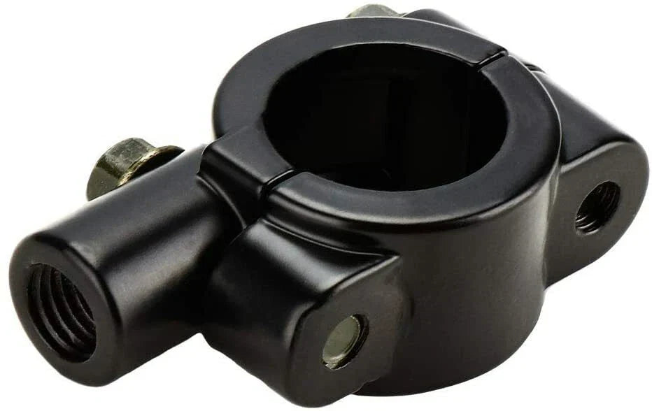 7/8" Black Motorcycle Handle Bar Mirror Mount Holder Clamp Adaptor