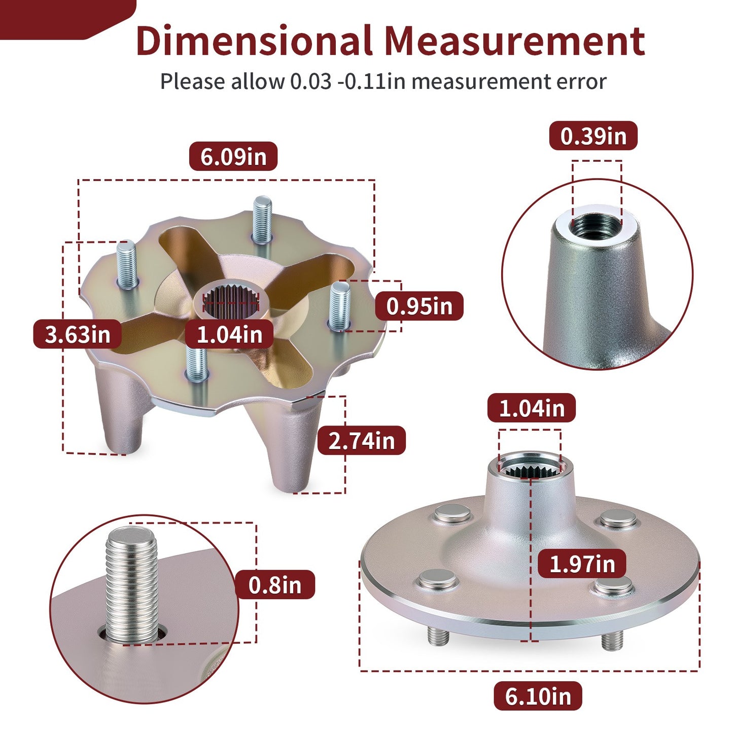 Rear Wheel Hubs for Yamaha Kodiak 400 450 (2005–2006)