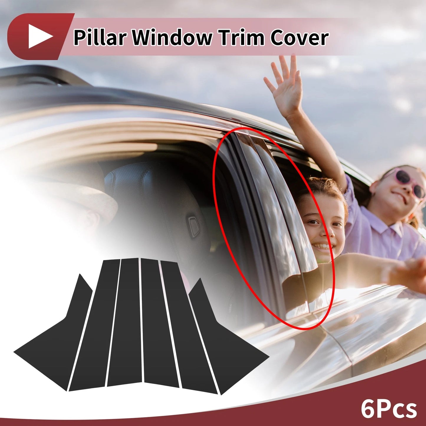 Door Pillar Window Trim for Hyundai Sonata (2020–2023) Black