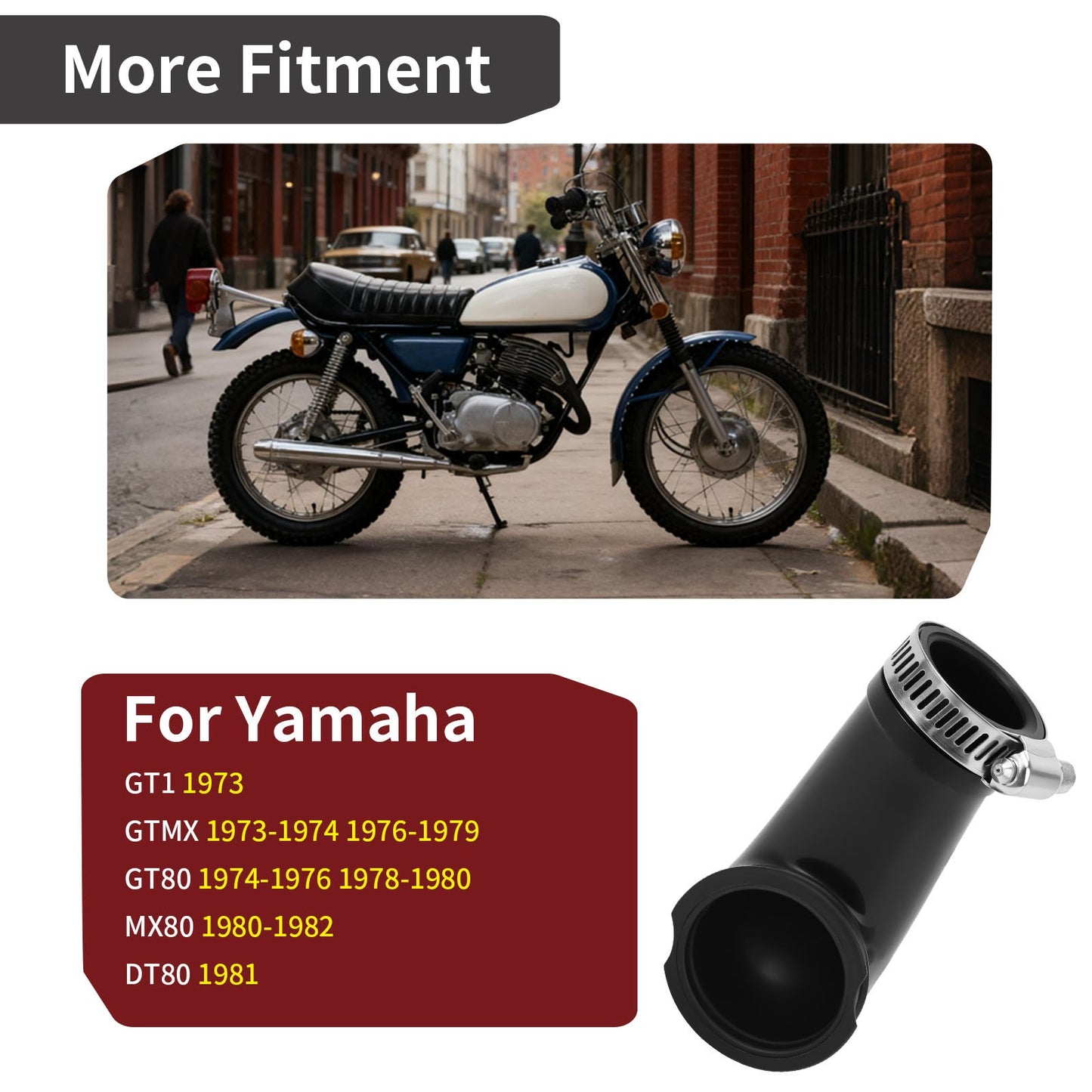 Intake Boot for Yamaha GT1 DT80 (1973–1981)