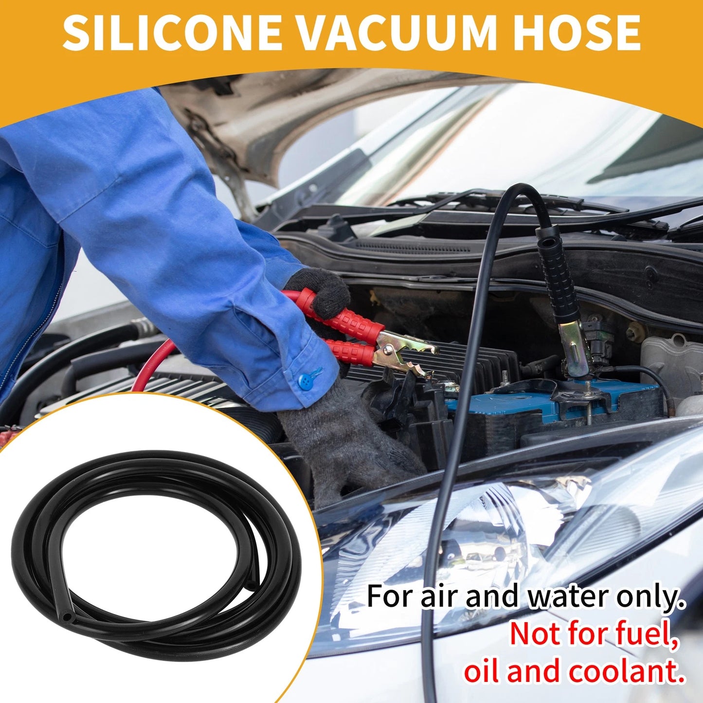 Silicone Vacuum Tubing Hose 5.5FT 3/16" ID 2mm Thickness for Air Water