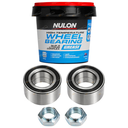 2x Front Wheel Bearings with Grease for Daewoo Lanos (1997–2003)