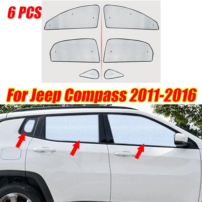 Front Back All Side Windows Sunshade Cover / 6pcs / for Jeep Compass (2011–2016)